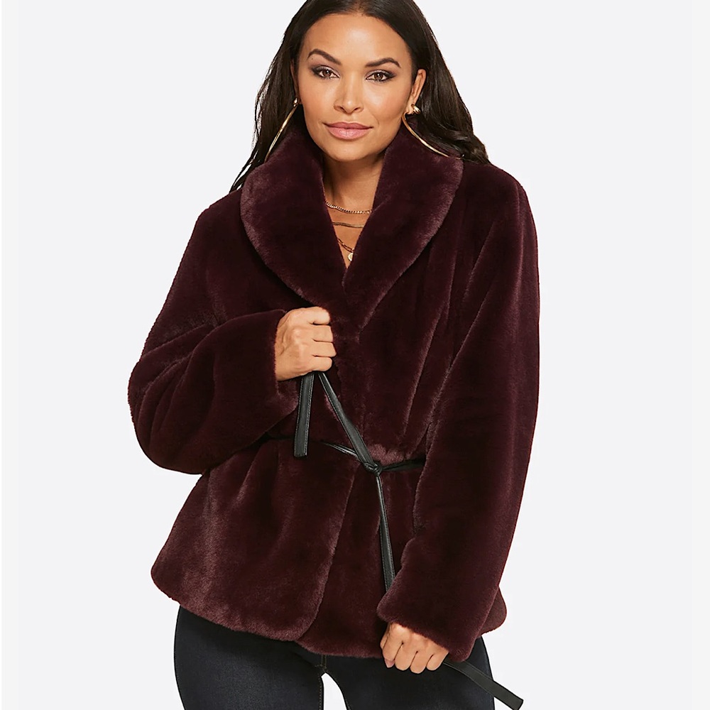 JESSICA SIMPSON ꔹ  NWT Faux Fur Sire Wrap Jacket
